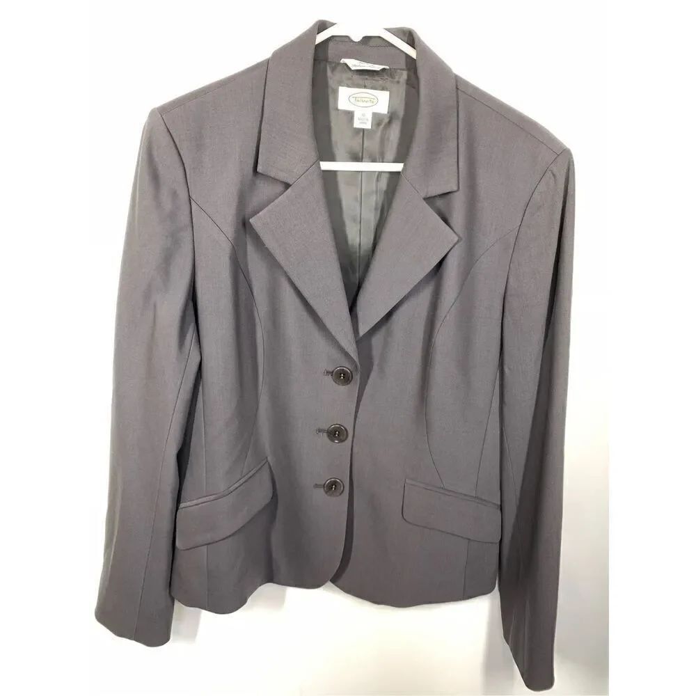 Talbots gray Italian wool blazer women’s size 10